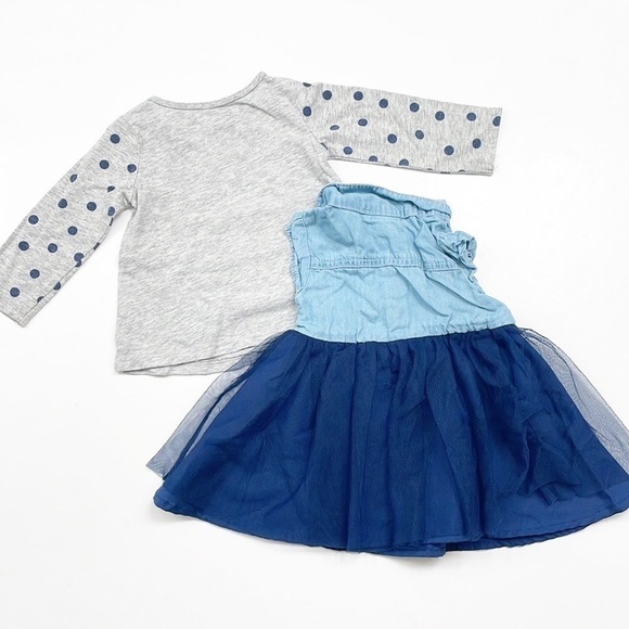 First Impressions baby girls dog print top + denim tutu dress - Picture 2 of 4